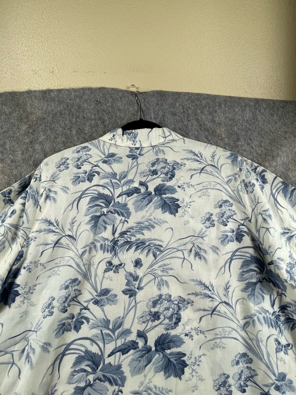 Lemon Grass Linen Blend Button Up Romantic Cottagecore Botanical Shirt - XL - Picture 9 of 13
